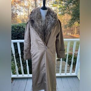 Sprung Frères Paris Vintage Fur Lined Trench Coat